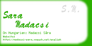 sara madacsi business card